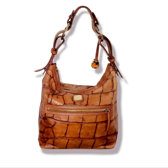 Dooney & Bourke Handbags - Dooney & Bourke Vintage Rare Bayou Alligator Embossed Leather Hobo AUTHENTIC